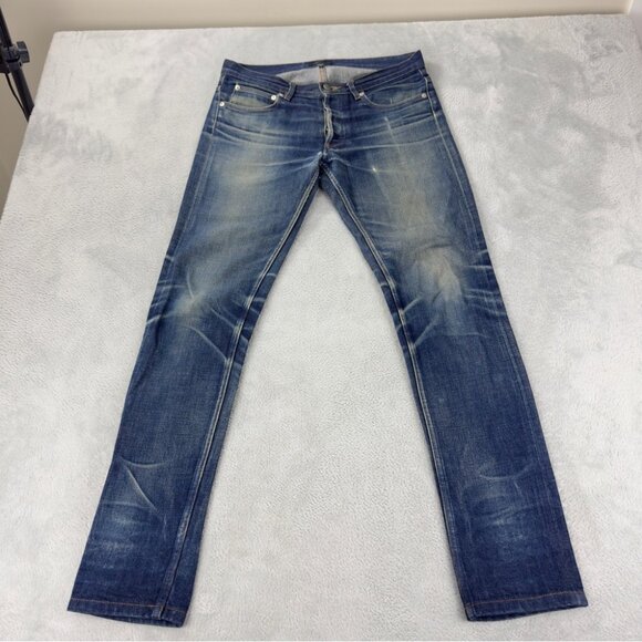 APC Petit New Standard Men's Size 32W x 30L Red Selvedge Distressed Slim Jeans